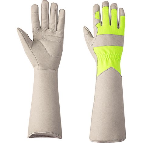 Filiyano-Gants de jardinage en cuir vert, 45 cm, pour femmes, gants professionnels longs pour la taille des rosiers, gants de jardinage pour maman et (1/5)