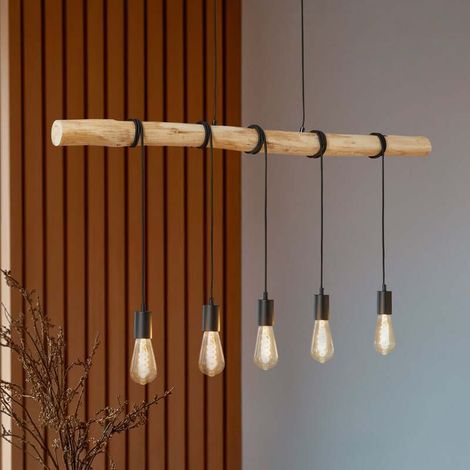 [GEBRAUCHT] B-Ware Lindby Hängeleuchte Rom 5-flg LED Pendelleuchte Lampe dimmbar schwarz 116cm (1/2)