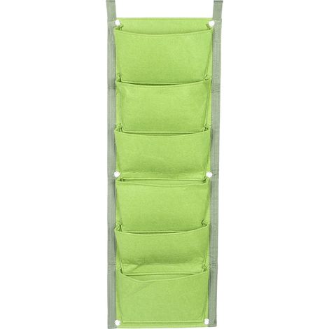 Borsa portafiori da parete – 6 tasche – feltro verde – terrazza/giardino pensile – per esterni