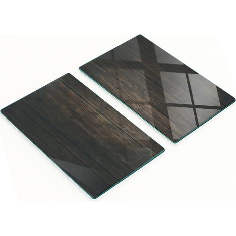 Pizarras de vidrio duraderas y elegantes con dise帽o de madera, color marr贸n, 2x30x52 cm.