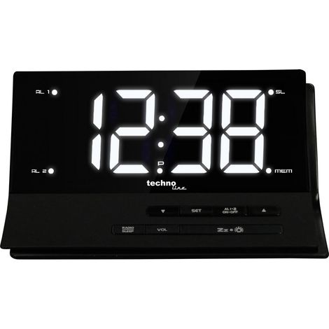 Techno Line WT 482 Funk Wecker Schwarz Alarmzeiten 2 2 Timerzeiten (1/3)