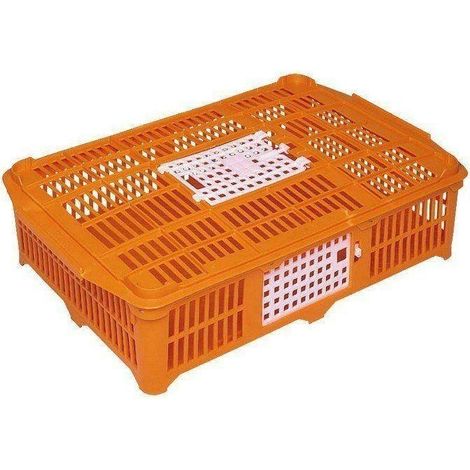 Gabbia da trasporto in plastica 67x45x14 cm con porta frontale/scorrevole per allevamento/agricoltura