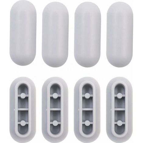 Kit de 8 tampons amortisseurs universels pour cuvette de toilette – Plaquettes en plastique anti-choc pour abattant, remplaçables et compatibles avec la plupart des sièges WC