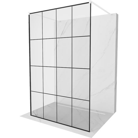Mexen Kioto freistehende Duschtür 160 x 200 cm, schwarzes Muster 8 mm, weiß - 800-160-002-20-77 (1/5)