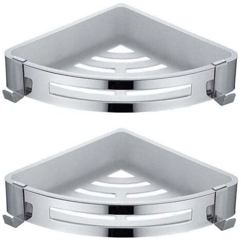 Triangle,2 Pièces Etagère De Douche D'Angle, Serviteur De Douche Sans Percage, , XU,Antirouille Destiné à Panier Rangement Douche Accessoire Salle De Bain Porte Savon Shampooing -