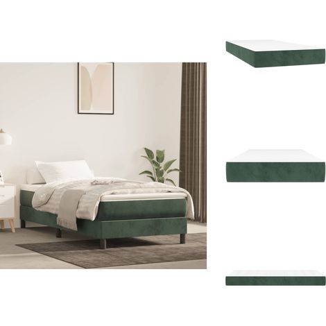 Matelas de lit à ressorts ensachés vert foncé 120x190x20 cm - Matelas À Ressorts Ensachés - Matelas Moelleux - Matelas Soutien Lombaire - Literie - Sommeil Réparateur (1/5)