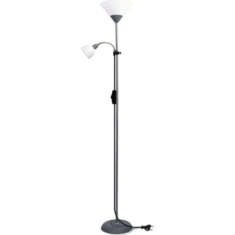 Lampadaire double douille E27+E14, sans ampoule, pour salon et bureau (1/3)