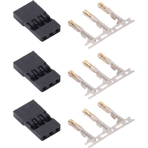 Connectique DuPont coudée 90° JR pour récepteurs d'aéronefs, câble rallonge DIY aile fixe, fiche dorée, lot de 100 pièces (1/5)