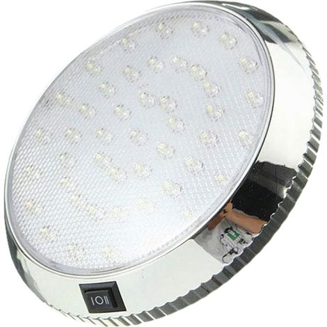 12V DC 46 LED Innenraumleuchte mit Ein-/Ausschalter für Wohnwagen, Wohnmobil, Boot, Küche, Wohnzimmer – Silber (1/5)