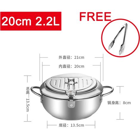 Mini friteuse (20 cm x 2,2 L), économique en huile, avec thermostat intégré. (1/5)