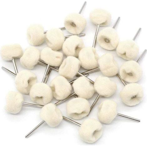 Roue de Polissage en Coton Beige pour Dremel Outils Rotatifs pour éliminer la Rouille et la Saleté Sur la Surface, 25 Pièces (1/4)