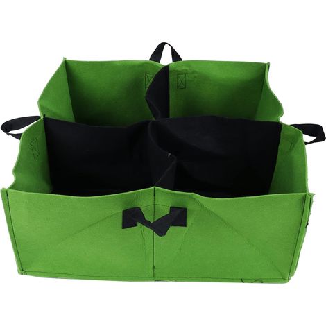 Plant Nursery Bags, 4 Grid Environmentally Friendly Seedling Bag Non Woven Square Plant Growth Bag Seedling Starter Bags for Vegetable Flower Fruit Saplings Tree, Home Gard (1/5)