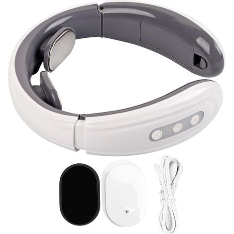 Appareil de Massage Cervical Électrique pour Douleurs Cou et Épaules - Physiothérapie - Blanc (1/5)