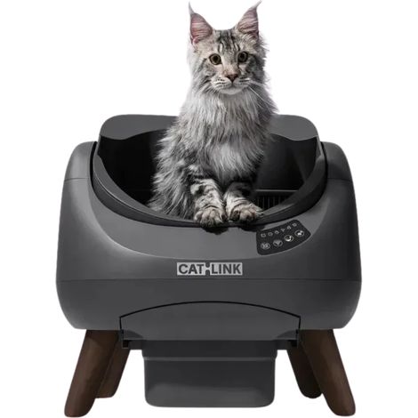 Litière autonettoyante Catlink Open-X pour chats – Grande ouverture 45 cm – Système de nettoyage automatique – Capacité 12 litres