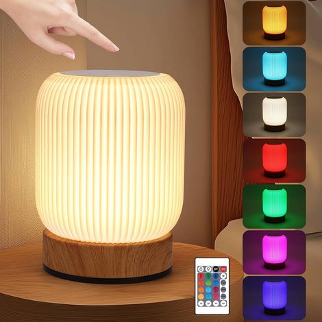 Lampes tactiles côté lit, lampe de table LED, lumière de nuit de chambre à coucher pour enfants avec Dimmable, lampe sans fil USB rechargeable de 3000mah, lumière de nuit bébé (1/5)