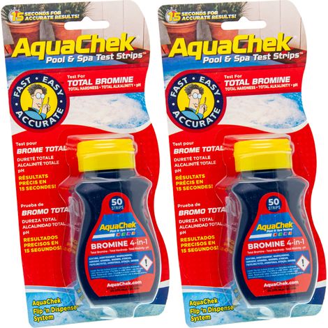 Pack de 2 Tiras analíticas Aquachek rojo para bromo, dureza, alcalinidad y pH. (1/2)