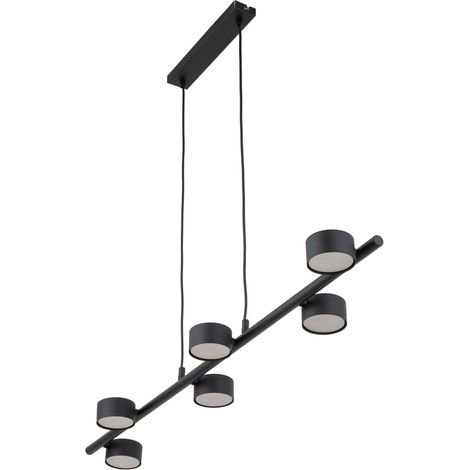 Pendelleuchte Schwarz länglich 110 cm Modern für 6x GX53 Esstischlampe