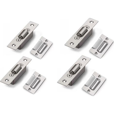 Loquet à rouleau encastrable pour portes, en acier inoxydable, loquet à rouleau de 20 mm pour placards et meubles de cuisine, de salle de bain et de chambre à coucher, lot de 4. (1/4)