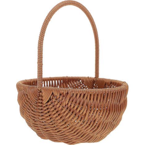 Rechteckiger, gewebter Osterkorb, kleiner, handgefertigter Aufbewahrungskorb mit Henkel – 16 x 10 x 17 cm (1/3)