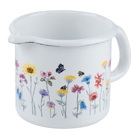 Riess Schnabeltopf Ø10cm 3/4L Flora Emaille