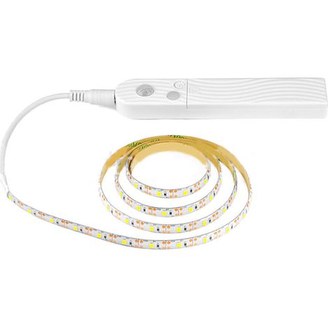 Bandeau lumineux à détecteur de mouvement, économie d'énergie, pour éclairage sous meuble, dressing, couloir ou salle de bain. Idéal pour les espaces de rangement et les couloirs. (1/5)