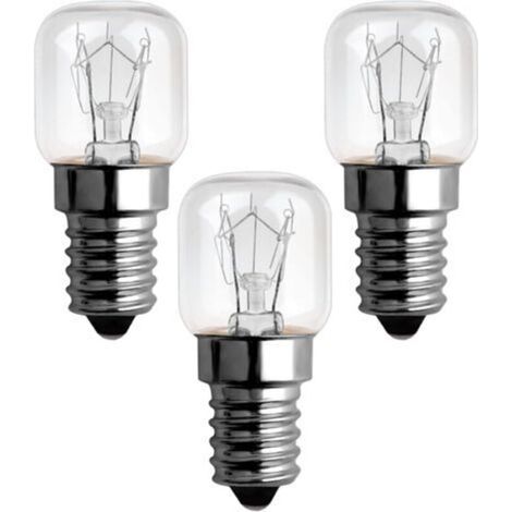Oven Bulb 15W 300 Degrees E14, AC220V-240V, E14 Incandescent Bulb, Warm White 2700K, E14 Small Screw Base Pygmy Lamps For Microwave, Oven, Salt Lamp, 3 Units (1/5)
