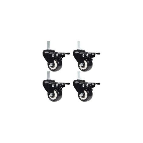 4 roues pivotantes de 50 mm pour meubles – Charge maximale 40 kg par roue – Filetage M10 – Haute mobilité et stabilité (1/5)