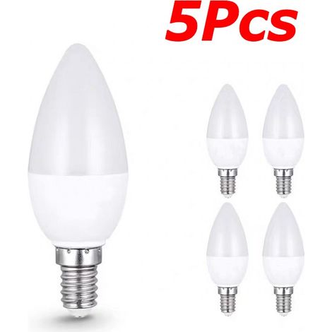 Ampoule led E14, 5 pièces, lampe d'intérieur, lumière blanche chaude et froide, Chandelier de décoration de maison,10W (1/5)