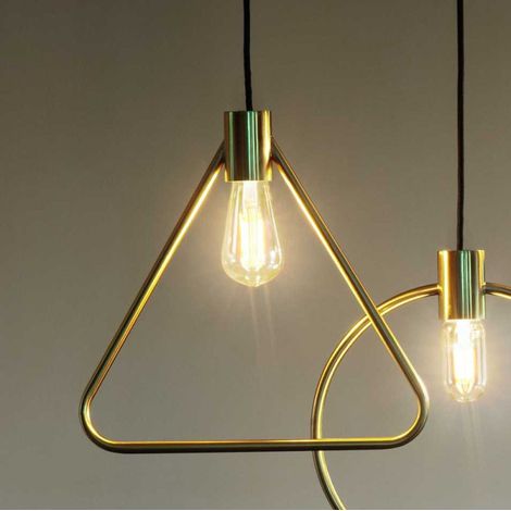 Suspension Filaire Abc Laiton Satiné Triangle (1/3)