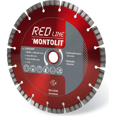 DISCO DIAMANTATO 300 MM MONTOLIT LASERMONT LBH30021 PER CALCESTRUZZO GRANITO PORFIDO PIETRE DURE