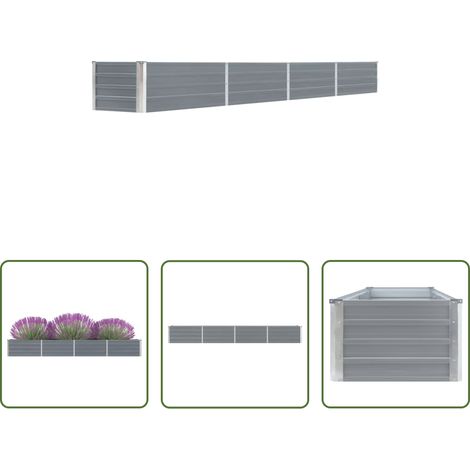 Hochbeet -  Garten-Hochbeet Verzinkter Stahl 320×40×45 cm Grau (1/5)