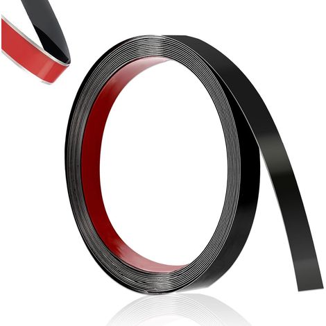 Moulure Murale, 5m X 1cm Moulure Autocollante en Acier Inoxydable, Bande Chromée Autocollante, pour les Salons, les Plafonds, Cadre de Miroir, Armoire, Fenêtres, Portes, Noir (1/5)