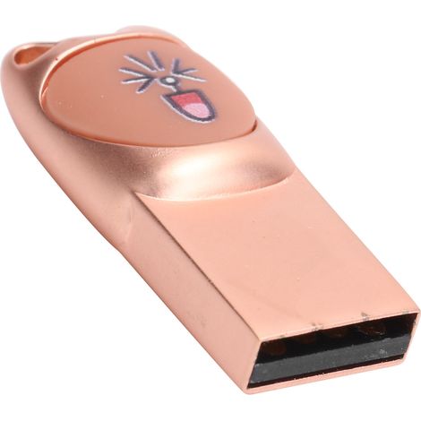 Clé USB U Disk Cartoon, appareil de transfert de données gratuit avec adaptateur Type-C (Or rose 64 Go) (1/5)