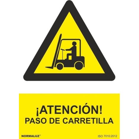 Señal de Paso de Carretilla, con tintas UV SEKURECO 300 x 400 mm PVC GLASSPACK 0'7 mm (1/2)