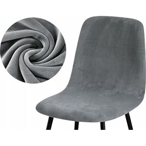 Coprisedia scandinavo in velluto grigio scuro (1/5)
