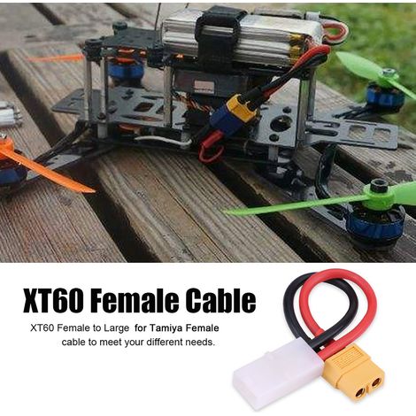 Adaptateur XT60 femelle vers grand connecteur femelle Tamiya, câble en silicone 14AGW, accessoire RC (1/5)