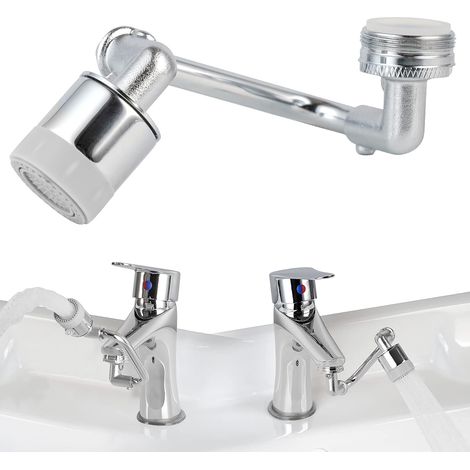 Kaelt - et d'extension de bras robotique grand angle rotatif à 1080 degrés, extension de et avec 2 débits d'eau, avec aérateur rotatif de cuisine et de salle de bain (1/5)