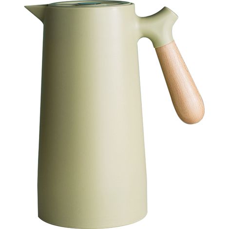 Bouilloire Isotherme 1L pour Thé et Café, Double Paroi en Verre, Idéale pour Maison et Camping, Vert (1/5)