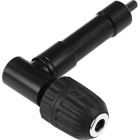 Adaptateur d'angle à 90° pour perceuse, mandrin renvoi d'angle, fixation prise électrique, usage domestique et industriel, étui plastique (1/5)