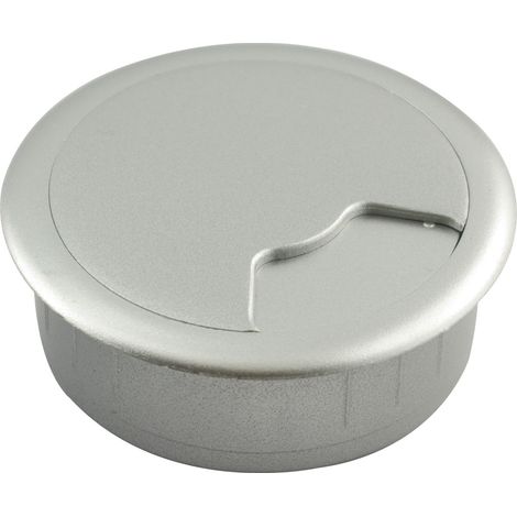 Kabeldurchführung Kabeldurchlass rund Einbau Kabeldoseø 80mm KS silber