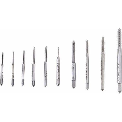 Maschinengewindebohrer M1 bis M3,5, zylindrischer konischer Schaftfräser aus Titan mit Spiralnut, drei Schaftfräser, 10 Standardtypen M1, M1,2, M1,4, M1,6, M1,7, M1,8, M2, M2,5, M3, M-Crezuo