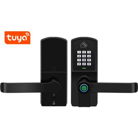 Tuya Serratura Smart Bluetooth con Maniglia, Riconoscimento Impronta e Tastiera  Tastiera a Pulsanti (1/5)