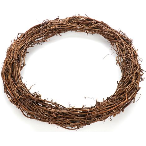 6-teiliger, handgeflochtener Zierkranz aus Rattanholz, rustikale Heimdekoration für Tür, Wand und Tisch, 35 cm Außendurchmesser (1/5)