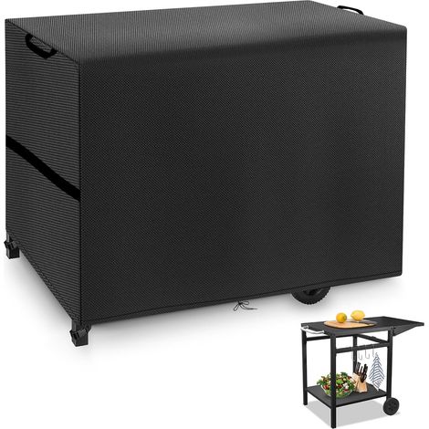 Housse Protection Chariot Plancha Imperméable, Dimension 125x60x90 cm, Bache Coupe-Vent avec Cordon et Poignée, Tissu Oxford 420D (125 60 90 cm, Noir) (1/5)