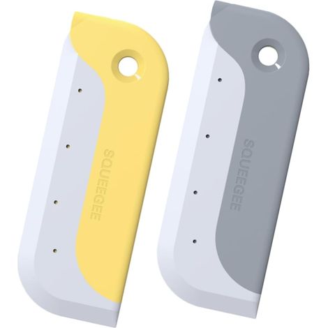 Lot de 2 raclettes à main, mini raclettes pour vitres de voiture, petites raclettes pour fenêtres d'intérieur, raclettes à verre (1/5)