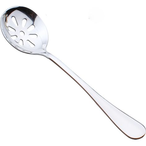 (Silberner) Servierlöffel aus Edelstahl für den Haushalt, leicht und kompakt, kleiner Abtropflöffel für Küche und Desserts (1/4)