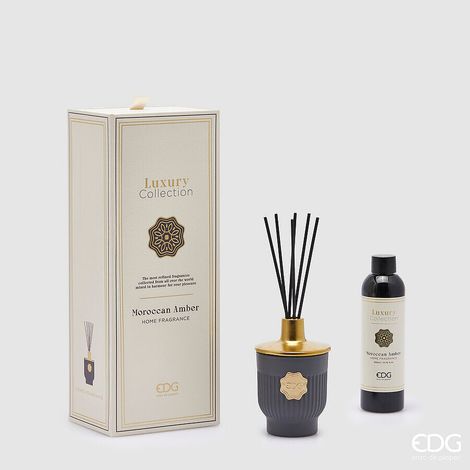 EDG Enzo De Gasperi Profumatore Bottiglia Luxury 200 Ml H 12 Cm D 7,5 Cm Maroccan Amber