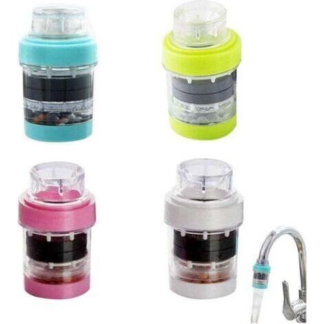 Pièces Filtre à Eau du Robinet, Robinet Propre Purificateur Filtre, Résistant Aux Éclaboussures PP Mini Filtre à Eau pour Robinet avec Un Élément Filtrant pour Cuisine, Maison (4 Couleurs) (1/4)