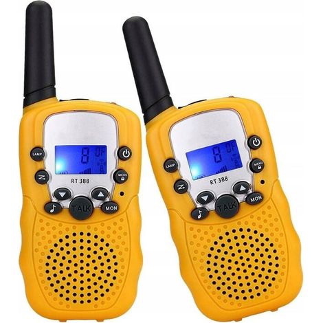 Talkie-walkie pour enfants type de batterie Talkie-walkie mini-talkie-walkie pour enfants Talkie-walkie portable, jaune (1/2)