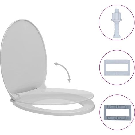 vidaXL Tapa y asiento de váter con cierre suave ovalada gris claro (1/2)